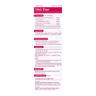 Viên uống Nhũ Đan Lohha hỗ trợ làm chậm sự phát triển của u xơ tuyến vú (2 vỉ x 10 viên)