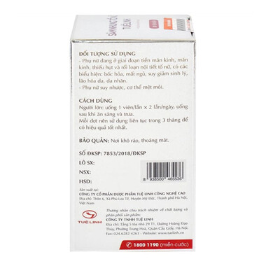 Viên nén Sâm Nhung Tố Nữ Tuệ Linh hỗ trợ tăng cường nội tiết tố nữ (Hộp 30 viên)