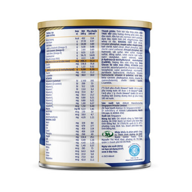 Sữa bột Ensure Gold StrengthPro Abbott hương vani tăng cường sức khỏe khối cơ, tăng miễn dịch (800g)