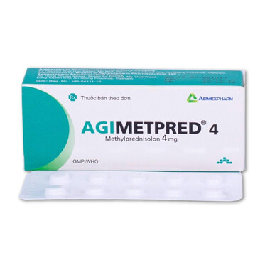 Thuốc Agimetpred 4 Agimexpharm chống viêm, điều trị hội chứng thận hư nguyên phát (3 vỉ x 10 viên)