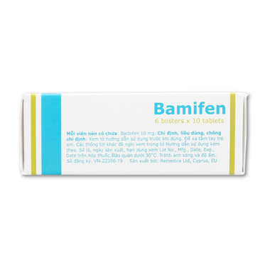 Thuốc Bamifen 10mg Remedica giảm co cứng cơ vân (6 vỉ x 10 viên)