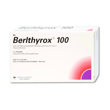 Thuốc Berlthyrox 100 điều trị thiểu năng tuyến giáp (4 vỉ x 25 viên)