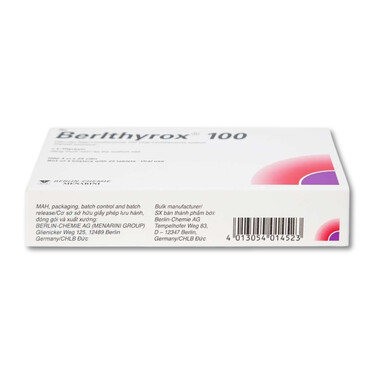 Thuốc Berlthyrox 100 điều trị thiểu năng tuyến giáp (4 vỉ x 25 viên)