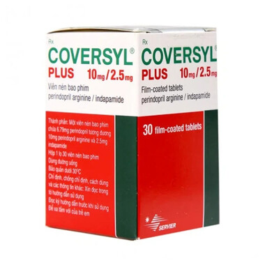 Thuốc Coversyl Plus 10mg/2.5mg Servier điều trị tăng huyết áp (30 viên)