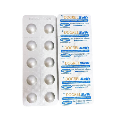Thuốc Dogrel SaVi giảm nguy cơ tai biến tim mạch (3 vỉ x 10 viên)
