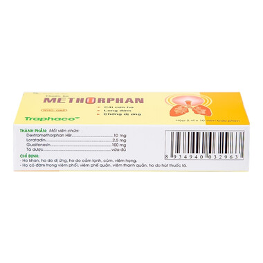 Thuốc ho Methorphan Traphaco cắt cơn ho, điều trị long đờm, chống dị ứng (2 vỉ x 10 viên)