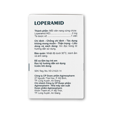 Thuốc Loperamid 2mg điều trị tiêu chảy cấp (10 vỉ x 10 viên)