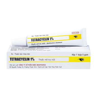Thuốc mỡ tra mắt Tetracyclin 1% Medipharco điều trị đau mắt hột (5g)