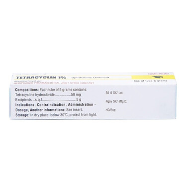 Thuốc mỡ tra mắt Tetracyclin 1% Medipharco điều trị đau mắt hột (5g)