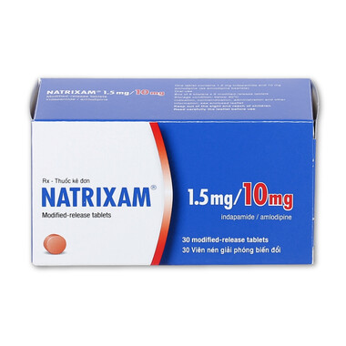 Thuốc Natrixam 1.5mg/10mg điều trị tăng huyết áp (6 vỉ x 5 viên)