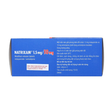 Thuốc Natrixam 1.5mg/10mg điều trị tăng huyết áp (6 vỉ x 5 viên)