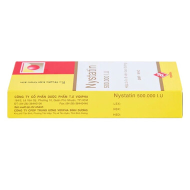 Thuốc Nystatin 500.000I.U Vidipha dự phòng và điều trị nhiễm nấm Candida (2 vỉ x 8 viên)