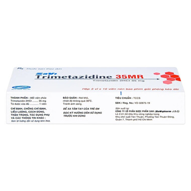 Thuốc Savi Trimetazidine 35MR điều trị đau thắt ngực (3 vỉ x 10 viên)