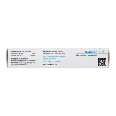 Thuốc SaViProlol 5 điều trị tăng huyết áp, đau thắt ngực (3 vỉ x 10 viên)