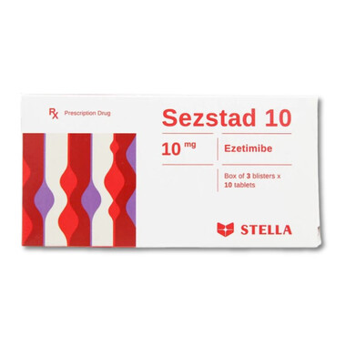 Thuốc Sezstad 10 Stella điều trị tăng cholesterol máu nguyên phát (3 vỉ x 10 viên)