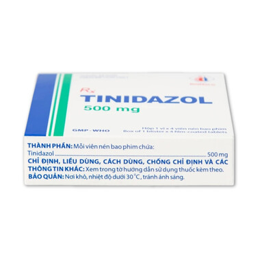 Thuốc Tinidazol 500mg Domesco dự phòng nhiễm khuẩn sau phẫu thuật (1 vỉ x 4 viên)