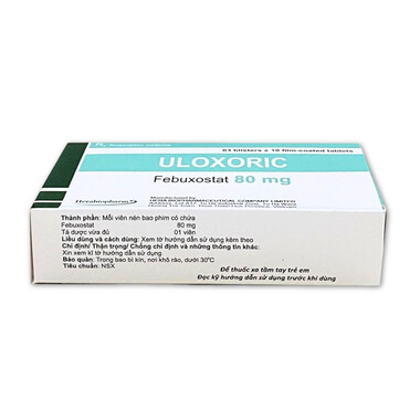 Thuốc Uloxoric 80mg Herabiopharm điều trị tăng acid uric máu (3 vỉ x 10 viên)