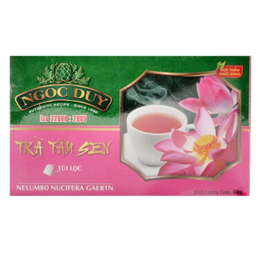 Trà tâm sen túi lọc Ngọc Duy hỗ trợ giấc ngủ (Hộp 20 túi lọc)