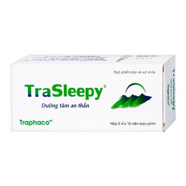 Viên uống TraSleepy Traphaco dưỡng tâm an thần, hỗ trợ gây ngủ, giúp ngủ ngon (2 vỉ x 10 viên)