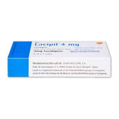Viên nén Lacipil 4mg GSK điều trị tăng huyết áp (4 vỉ x 7 viên)
