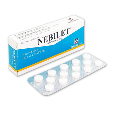 Viên nén Nebilet 5mg Menarini điều trị tăng huyết áp và suy tim mạn tính (1 vỉ x 14 viên)
