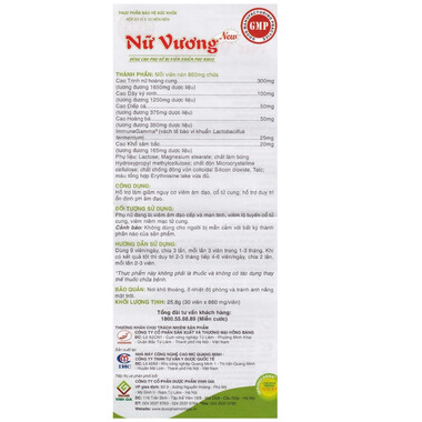 Viên nén Nữ Vương Vinh Gia hỗ trợ làm giảm nguy cơ viêm âm đạo, cổ tử cung (30 viên)