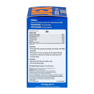 Viên uống Jex Natural Ecogreen hỗ trợ giảm đau trong thoái hoá khớp, viêm khớp (30 viên)