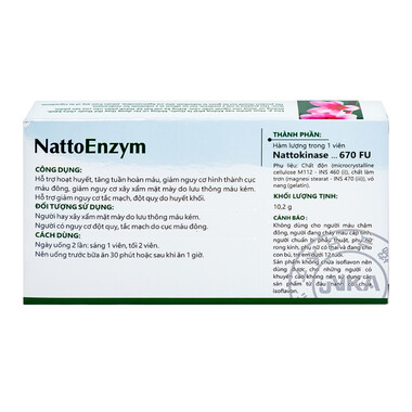 Viên uống NattoEnzym DHG hỗ trợ hoạt huyết, tăng tuần hoàn máu (30 viên)