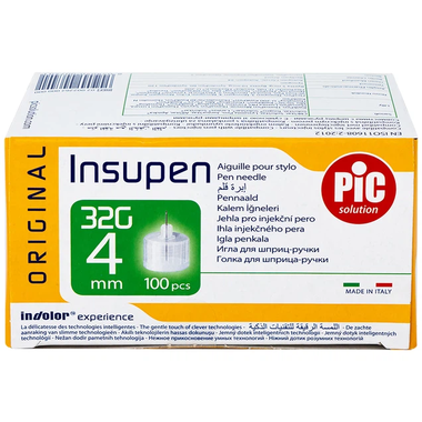 Đầu kim tiêm tiểu đường PIC Insupen Original 32gx4mmĐầu kim tiêm tiểu đường PIC Insupen Original 32gx4mm
