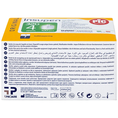 Đầu kim tiêm tiểu đường PIC Insupen Original 32gx4mm