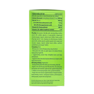 Viên uống Calcium Softgel Phòng loãng xương (Hộp 100 viên)