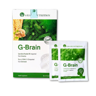 Cốm Trí Não G-Brain 3g Grand Nutrition bổ sung DHA và các vitamin hỗ trợ phát triển não bộ cho trẻ (30 gói)