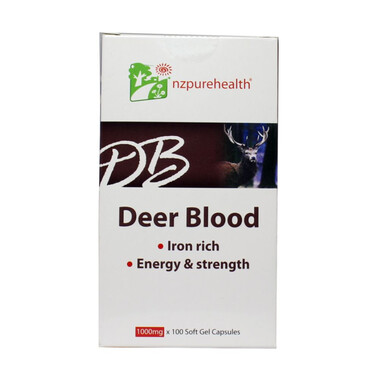 Viên uống máu hươu NZ Purehealth Deer Blood giúp bổ máu, cung cấp sắt, protein (30 viên)