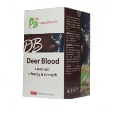 Viên uống máu hươu NZ Purehealth Deer Blood giúp bổ máu, cung cấp sắt, protein (30 viên)
