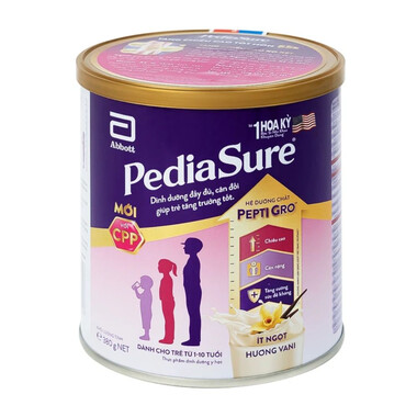 Sữa bột PediaSure 380g Abbott hương vani bổ sung dinh dưỡng cho bé từ 1-10 tuổi