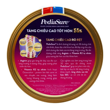 Sữa bột PediaSure 380g Abbott hương vani bổ sung dinh dưỡng cho bé từ 1-10 tuổi