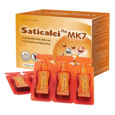 Dung dịch uống Saticalci hỗ trợ phát triển chiều cao, giảm còi xương (hộp 15 ống)