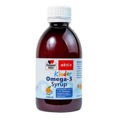 Siro Kinder Omega-3 Syrup Doppelherz Aktiv hỗ trợ phát triển não bộ (250ml)