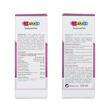 Siro Pediakid Immuno-Fort hỗ trợ tăng đề kháng, giúp bảo vệ sức khỏe (125ml)