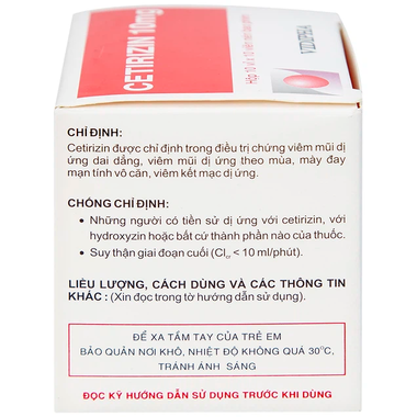 Thuốc Cetirizine 10mg