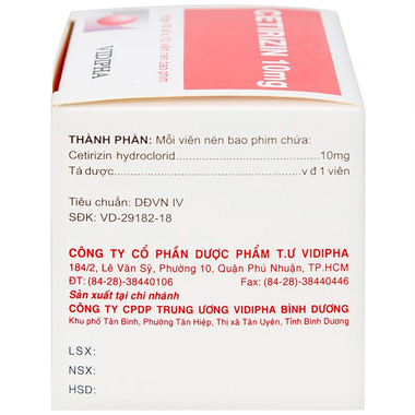 Thuốc Cetirizine 10mg
