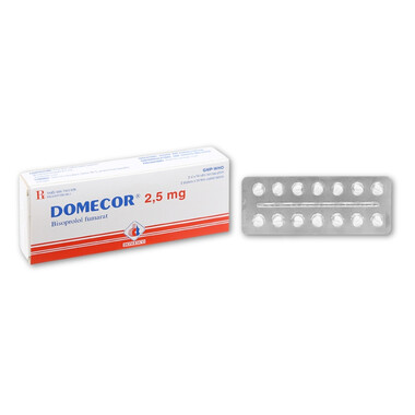 Thuốc Domecor 2.5mg Domesco điều trị tăng huyết áp, đau thắt ngực, suy tim mạn tính ổn định (2 vỉ x 14 viên)