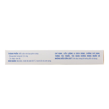 Thuốc Domecor 2.5mg Domesco điều trị tăng huyết áp, đau thắt ngực, suy tim mạn tính ổn định (2 vỉ x 14 viên)