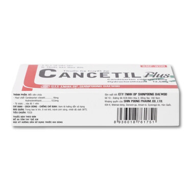 Thuốc hạ huyết áp Cancetil Plus Shinpoong Deawoo điều trị tăng huyết áp (3 vỉ x 10 viên)