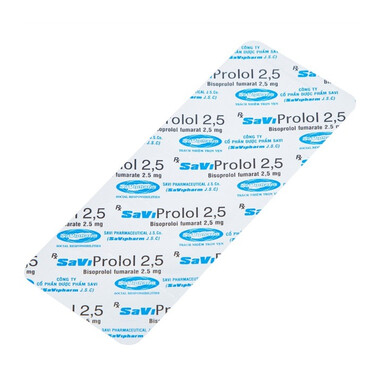 Thuốc SaViProlol 2,5 điều trị tăng huyết áp, đau thắt ngực