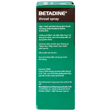 Thuốc xịt họng Betadine Throat Spray