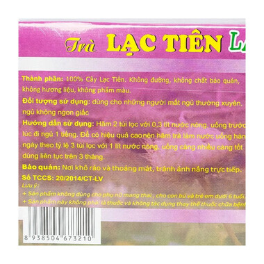 Trà Lạc Tiên Lava hỗ trợ điều trị suy nhược thần kinh, tim hồi hộp (5g x 30 túi)