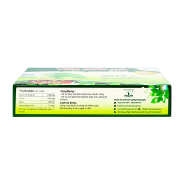 Viên Giấp Cá Extra Hoàng Liên hỗ trợ người bị trĩ, táo bón, tĩnh mạch yêu, dễ vỡ (30 viên)