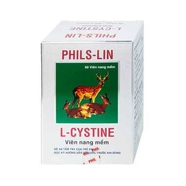 Viên nang mềm L-Cystine 500mg Phils Lin hỗ trợ điều trị viêm da do thuốc, sạm da, tàn nhang (12 vỉ x 5 viên)