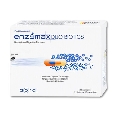 Viên uống EnzymaxDuo Biotics MHD bổ sung lợi khuẩn và enzyme tiêu hóa cho cơ thể (2 vỉ x 10 viên)